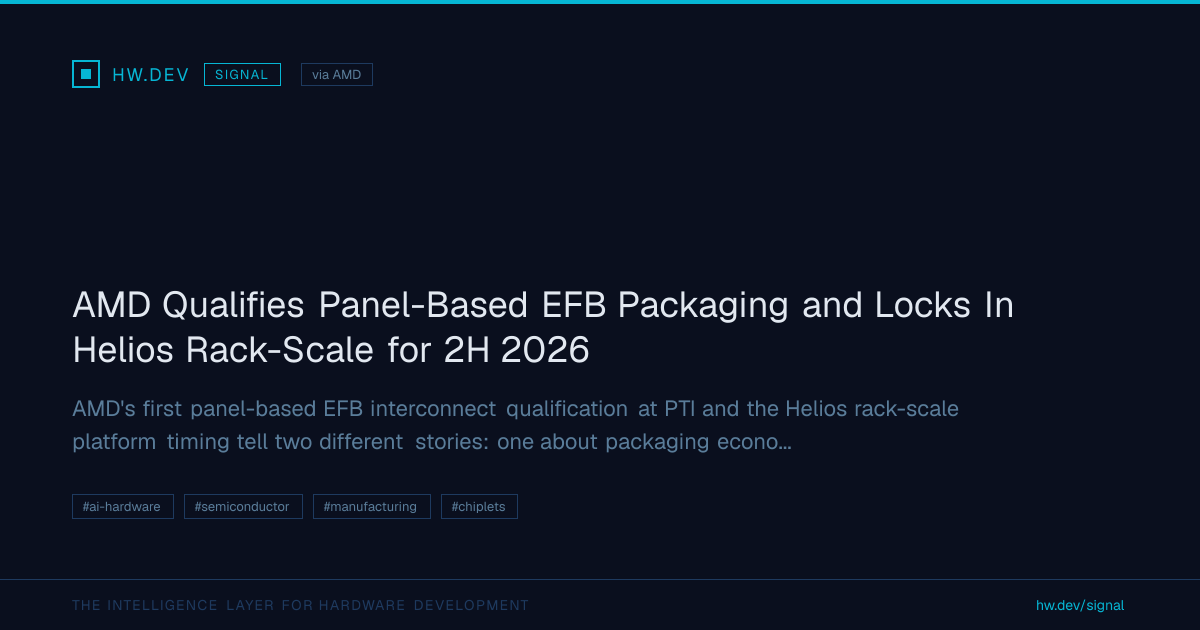 AMD Qualifies Panel-Based EFB Packaging and Locks In Helios Rack-Scale ...
