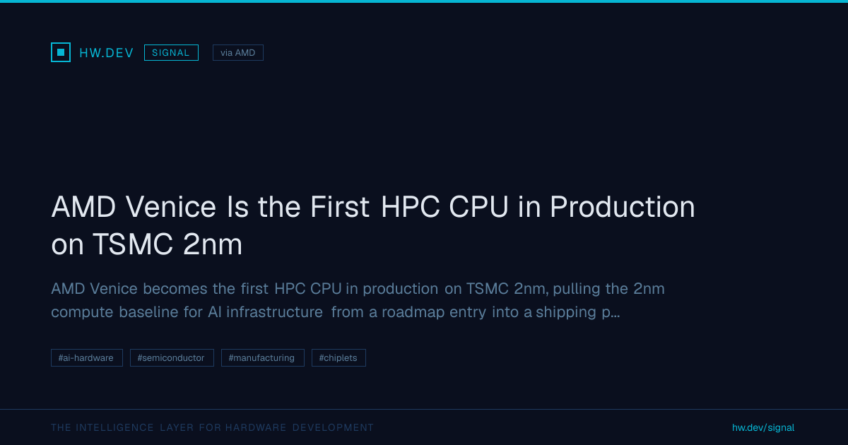 AMD Venice Is the First HPC CPU in Production on TSMC 2nm | hw.dev
