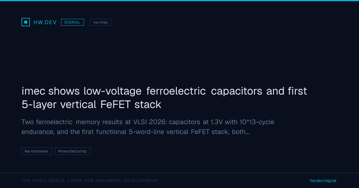 imec shows low-voltage ferroelectric capacitors and first 5-layer ...